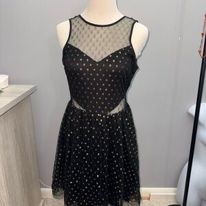 Express Black and Gold Mini Dress